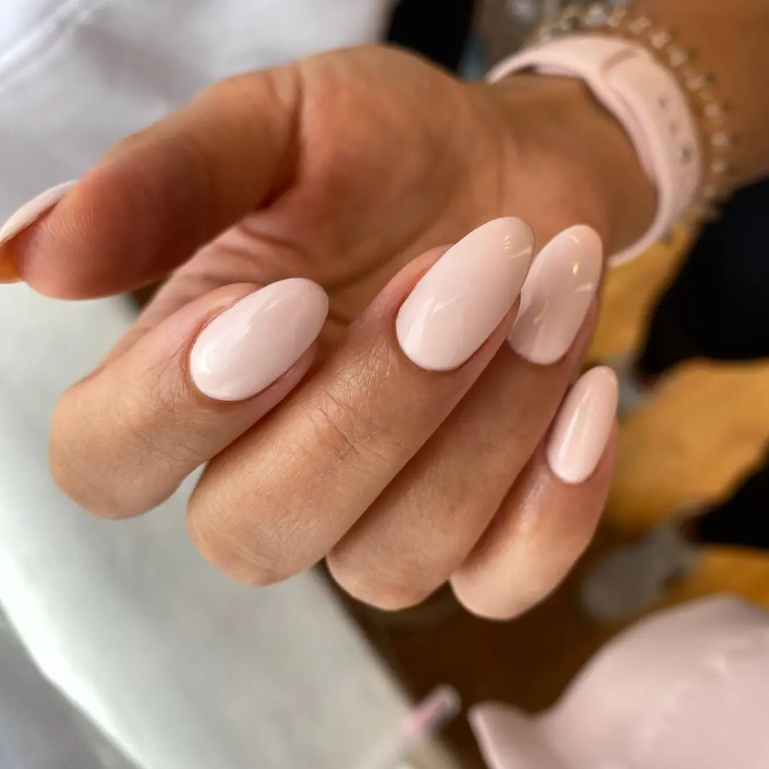 Elegant Nude Almond Nails